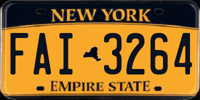 NY license plate FAI3264