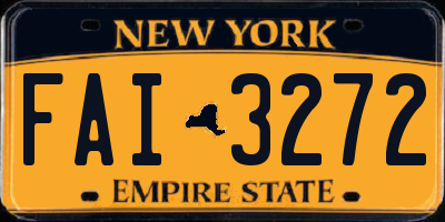 NY license plate FAI3272