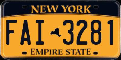NY license plate FAI3281