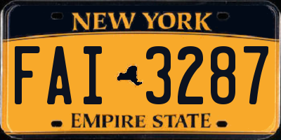 NY license plate FAI3287