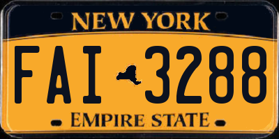 NY license plate FAI3288
