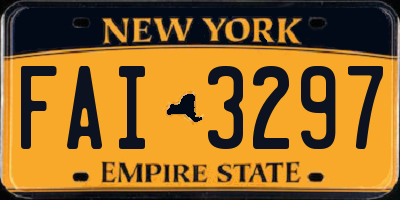 NY license plate FAI3297