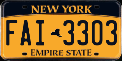 NY license plate FAI3303