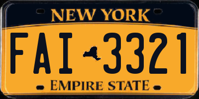 NY license plate FAI3321
