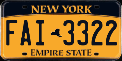 NY license plate FAI3322