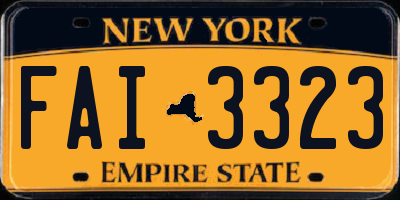 NY license plate FAI3323