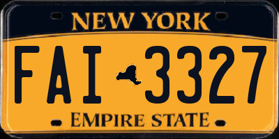 NY license plate FAI3327