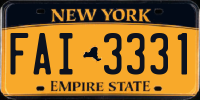 NY license plate FAI3331