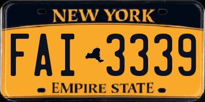 NY license plate FAI3339