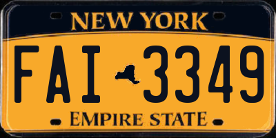 NY license plate FAI3349