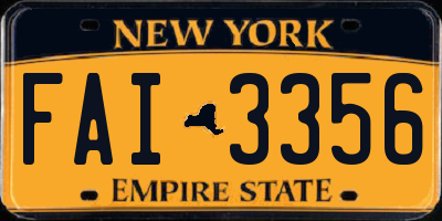 NY license plate FAI3356