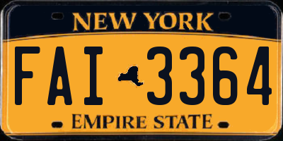 NY license plate FAI3364