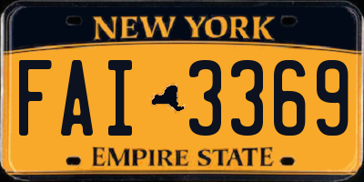 NY license plate FAI3369