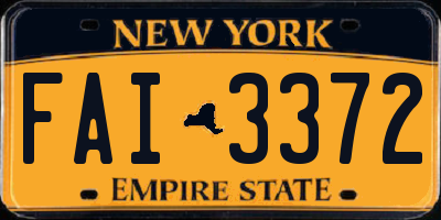 NY license plate FAI3372