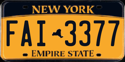 NY license plate FAI3377