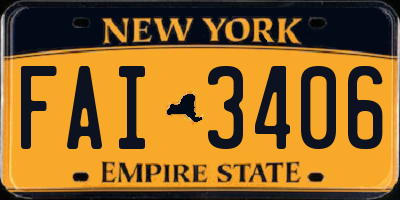 NY license plate FAI3406