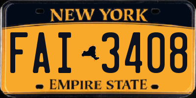 NY license plate FAI3408