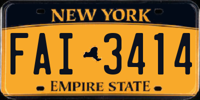 NY license plate FAI3414