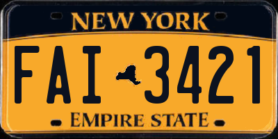 NY license plate FAI3421