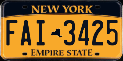 NY license plate FAI3425