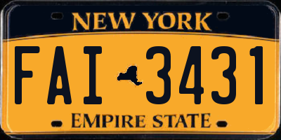 NY license plate FAI3431
