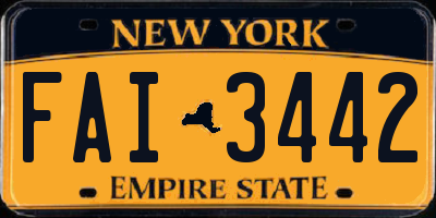 NY license plate FAI3442