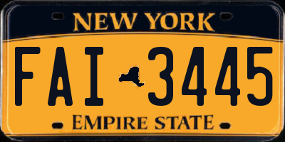 NY license plate FAI3445