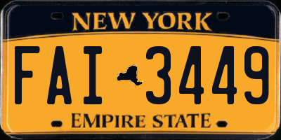 NY license plate FAI3449