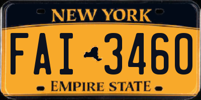 NY license plate FAI3460