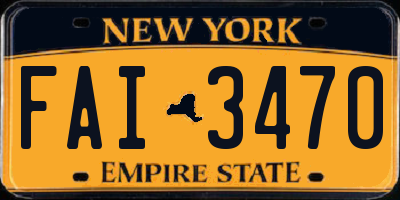 NY license plate FAI3470