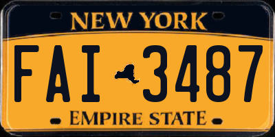 NY license plate FAI3487