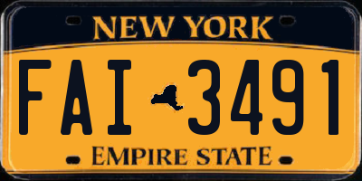 NY license plate FAI3491