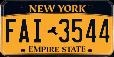 NY license plate FAI3544