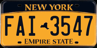 NY license plate FAI3547