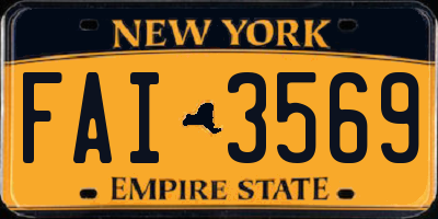 NY license plate FAI3569
