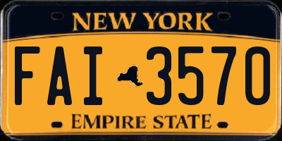 NY license plate FAI3570