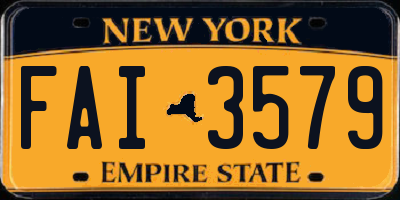 NY license plate FAI3579