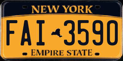 NY license plate FAI3590