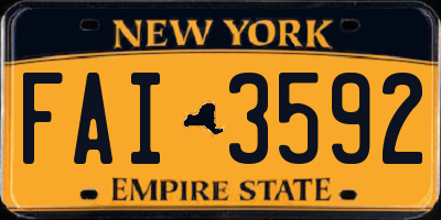 NY license plate FAI3592