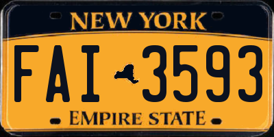 NY license plate FAI3593