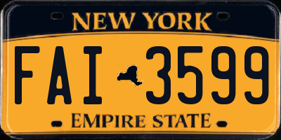 NY license plate FAI3599
