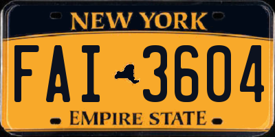 NY license plate FAI3604