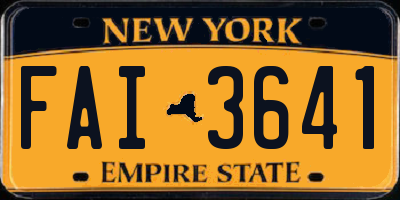NY license plate FAI3641