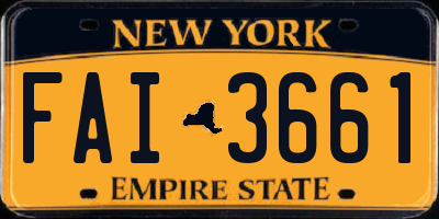 NY license plate FAI3661