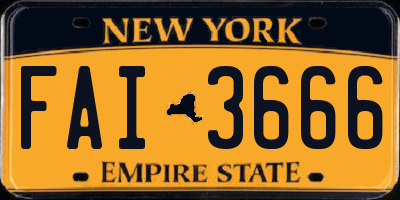 NY license plate FAI3666