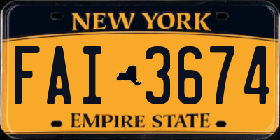 NY license plate FAI3674