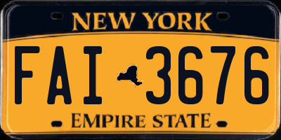 NY license plate FAI3676