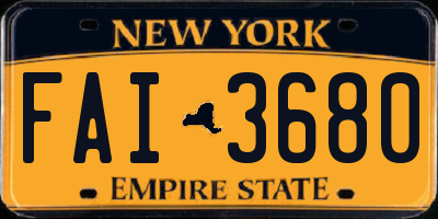 NY license plate FAI3680