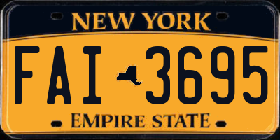 NY license plate FAI3695