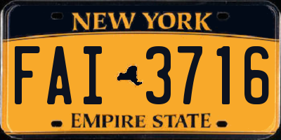 NY license plate FAI3716